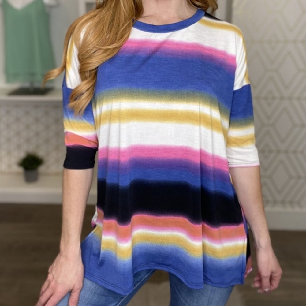 Sew In Love Multi Color Striped Top